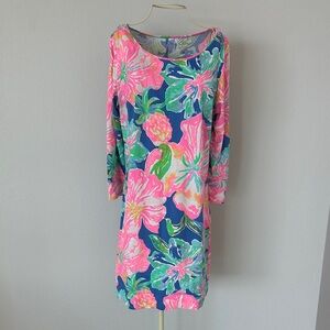 Lilly Pulitzer 3/4 Sleeve Dress - Pink and Blue Floral